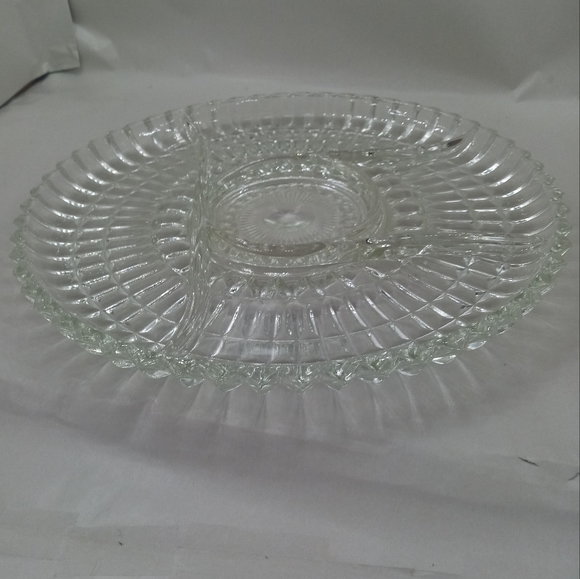 Vintage Glass 5 Part Divided Serving Platter Relish Dish - Picture 2 of 7